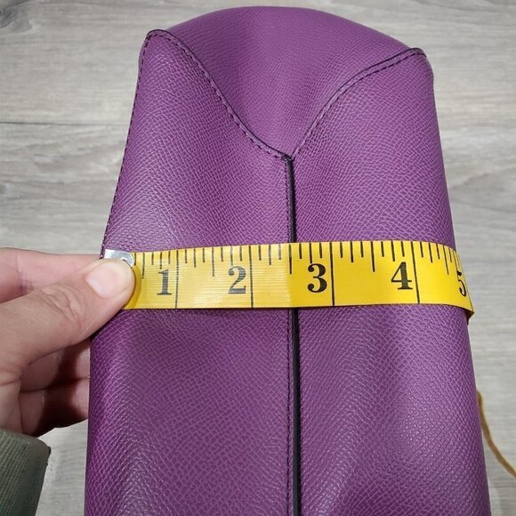 BROMEN Purse Large Bucket Bag Hobo Vegan Leather Handbag Purple Colored Strap - Picture 14 of 16